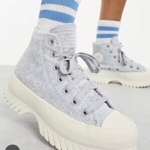 Converse Chuck, Taylor All Star Ribbed Lugged Sneakers‎ Light Blue